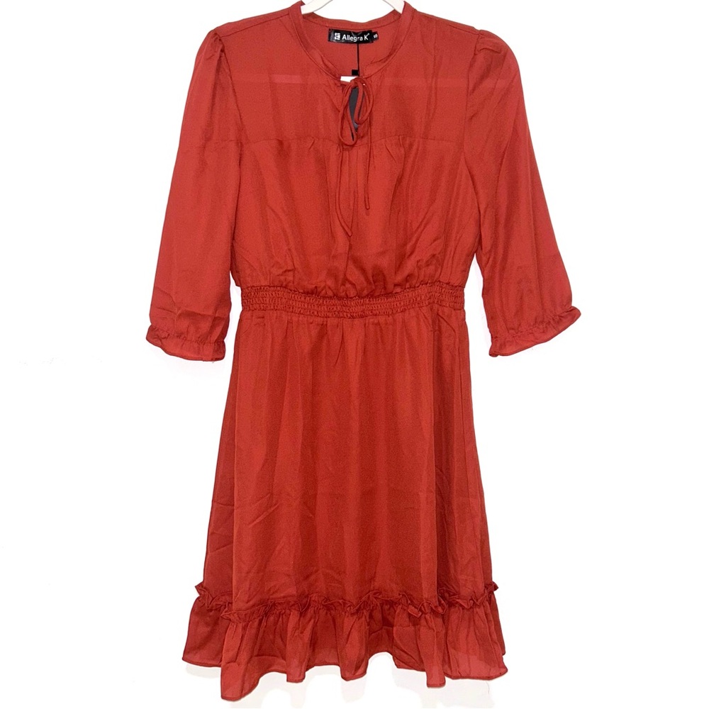 Allegra K vermillion midi dress